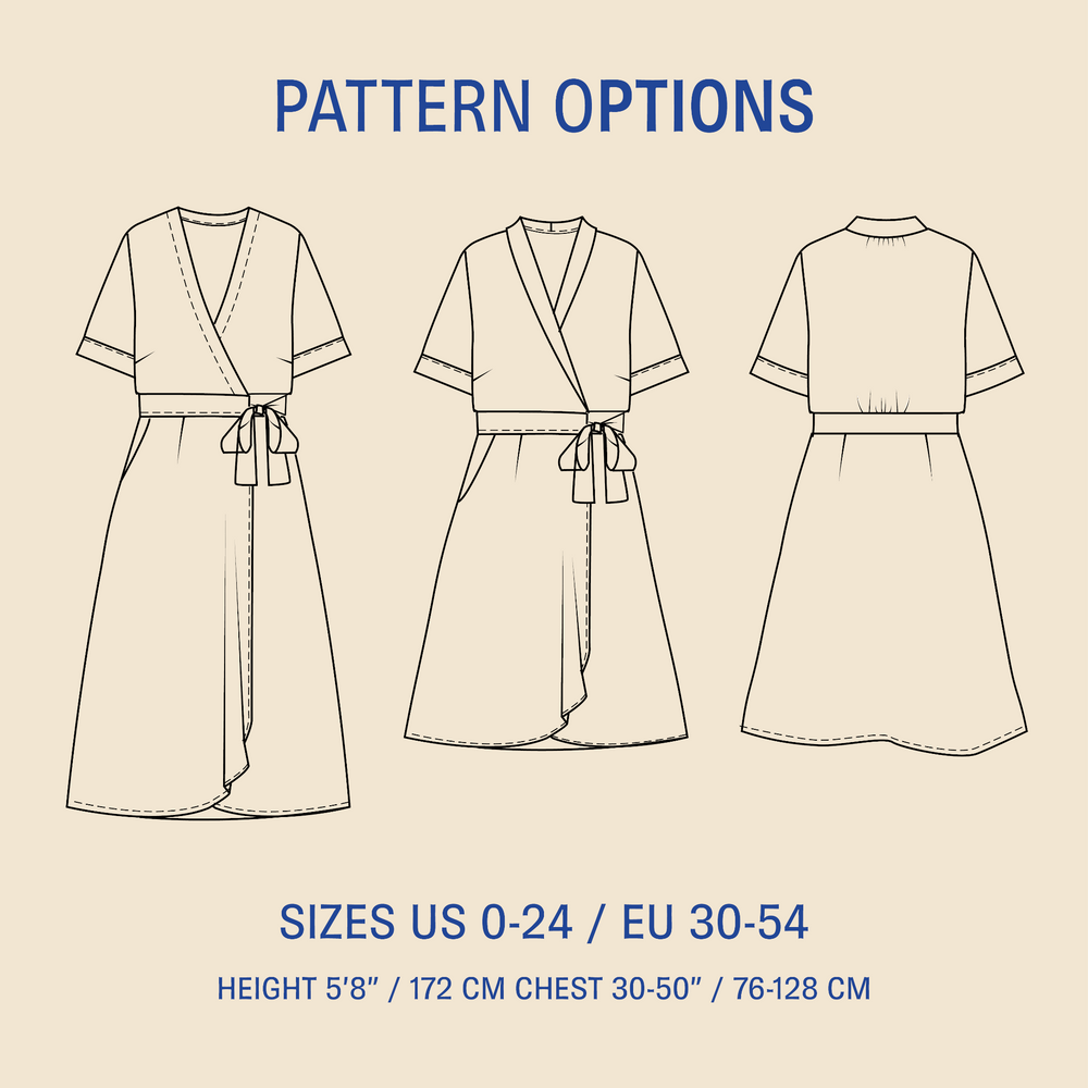 Ava Wrap Dress Sewing Pattern Wardrobe By Me
