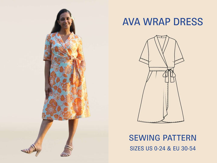 Ava Wrap Dress Sewing Pattern Wardrobe By Me