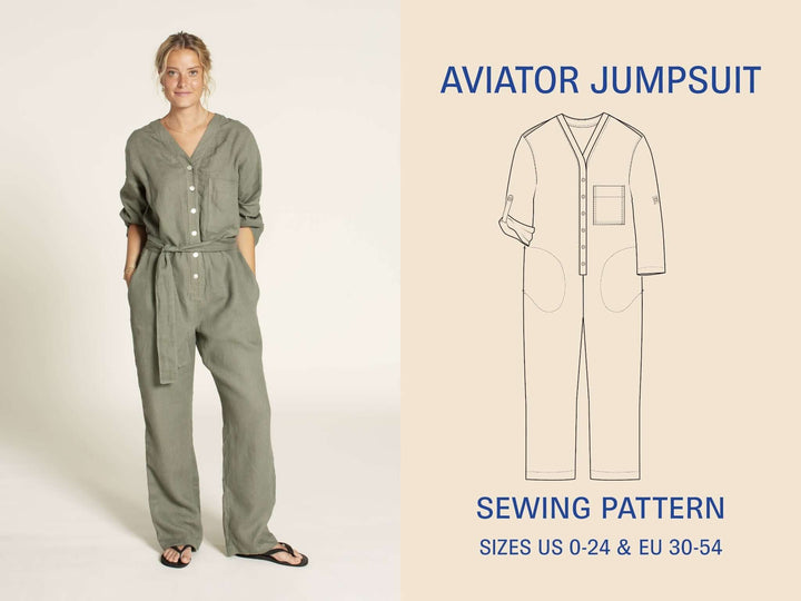 Aviator Jumpsuit sewing pattern Wardrobe By Me
