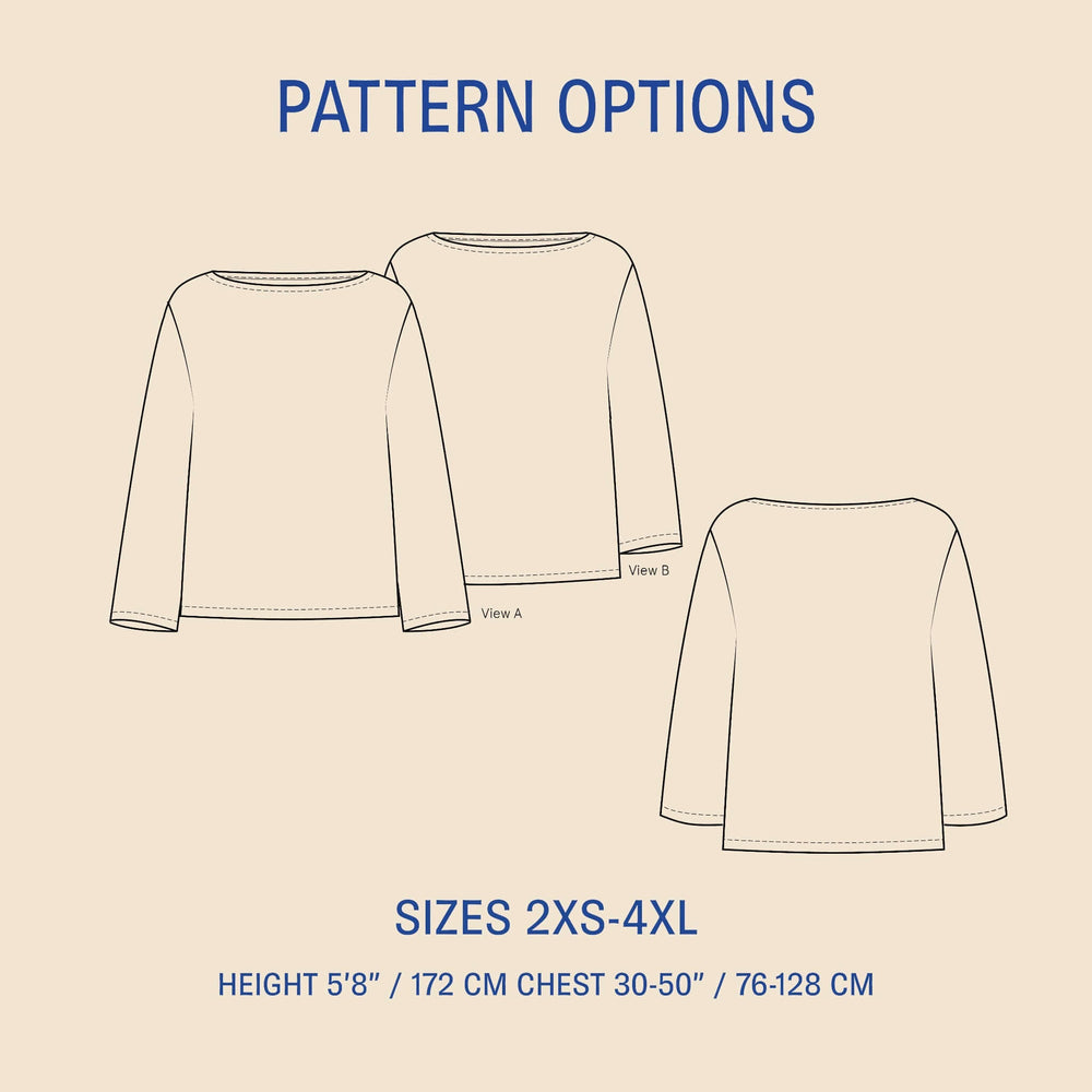Boatneck Blouse sewing pattern Wardrobe By Me