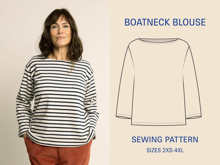 Boatneck Blouse sewing pattern Wardrobe By Me