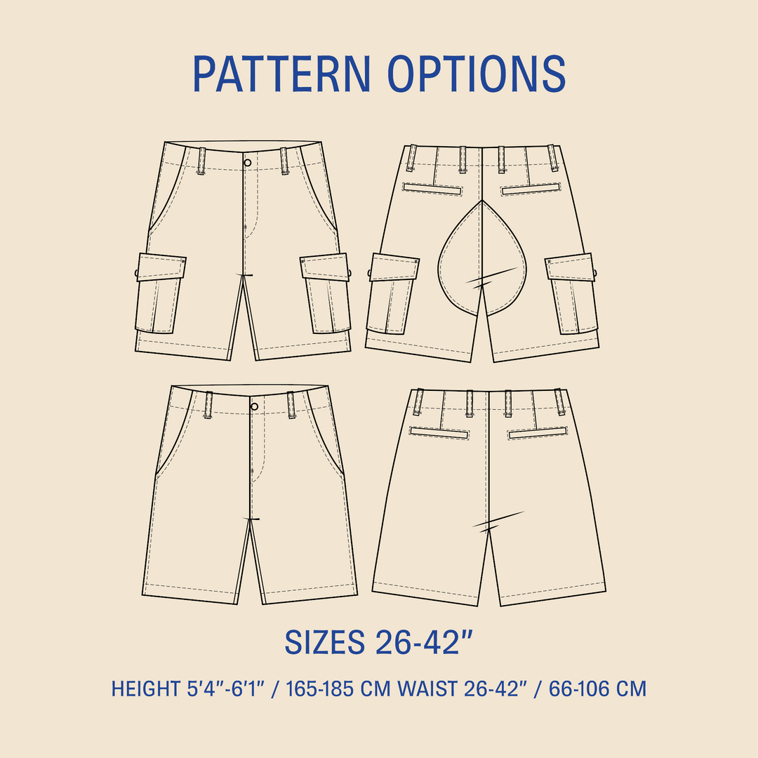 Cargo Shorts sewing pattern Wardrobe By Me