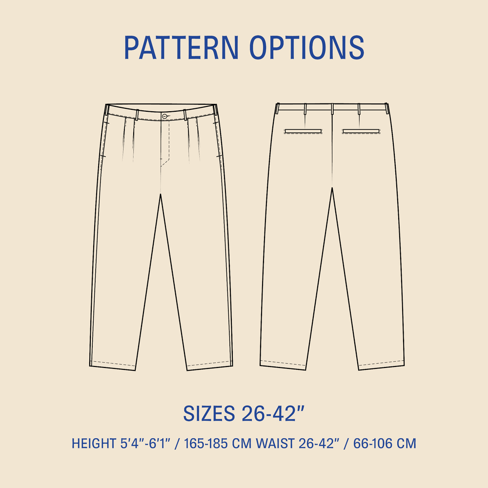 Men's Pleated pants sewing pattern Wardrobe By Me