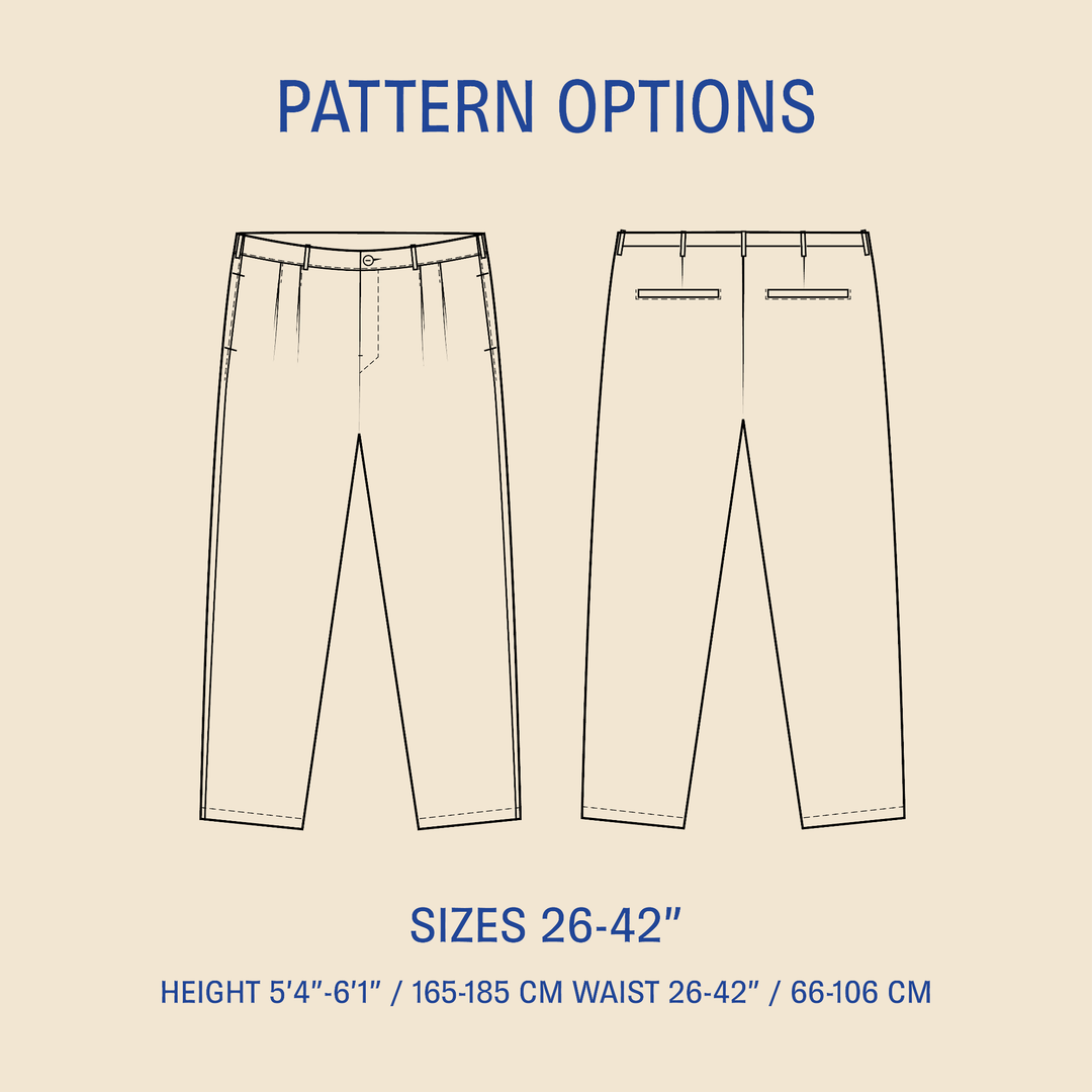 Men's Pleated pants sewing pattern Wardrobe By Me