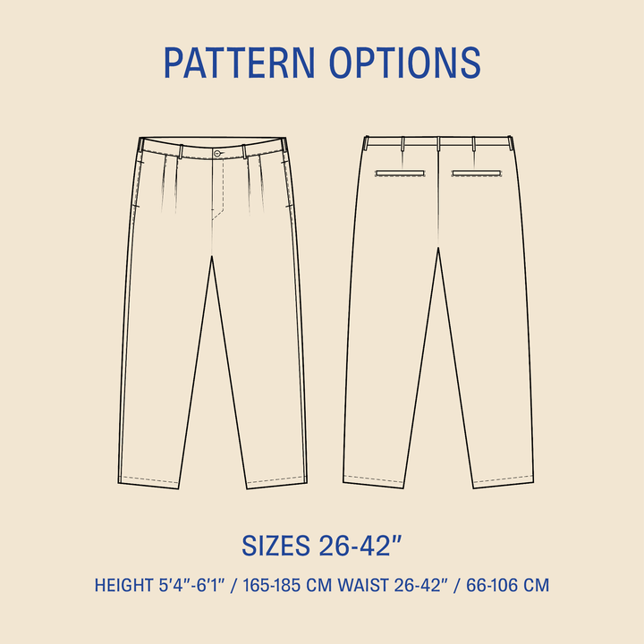 Men's Pleated pants sewing pattern Wardrobe By Me