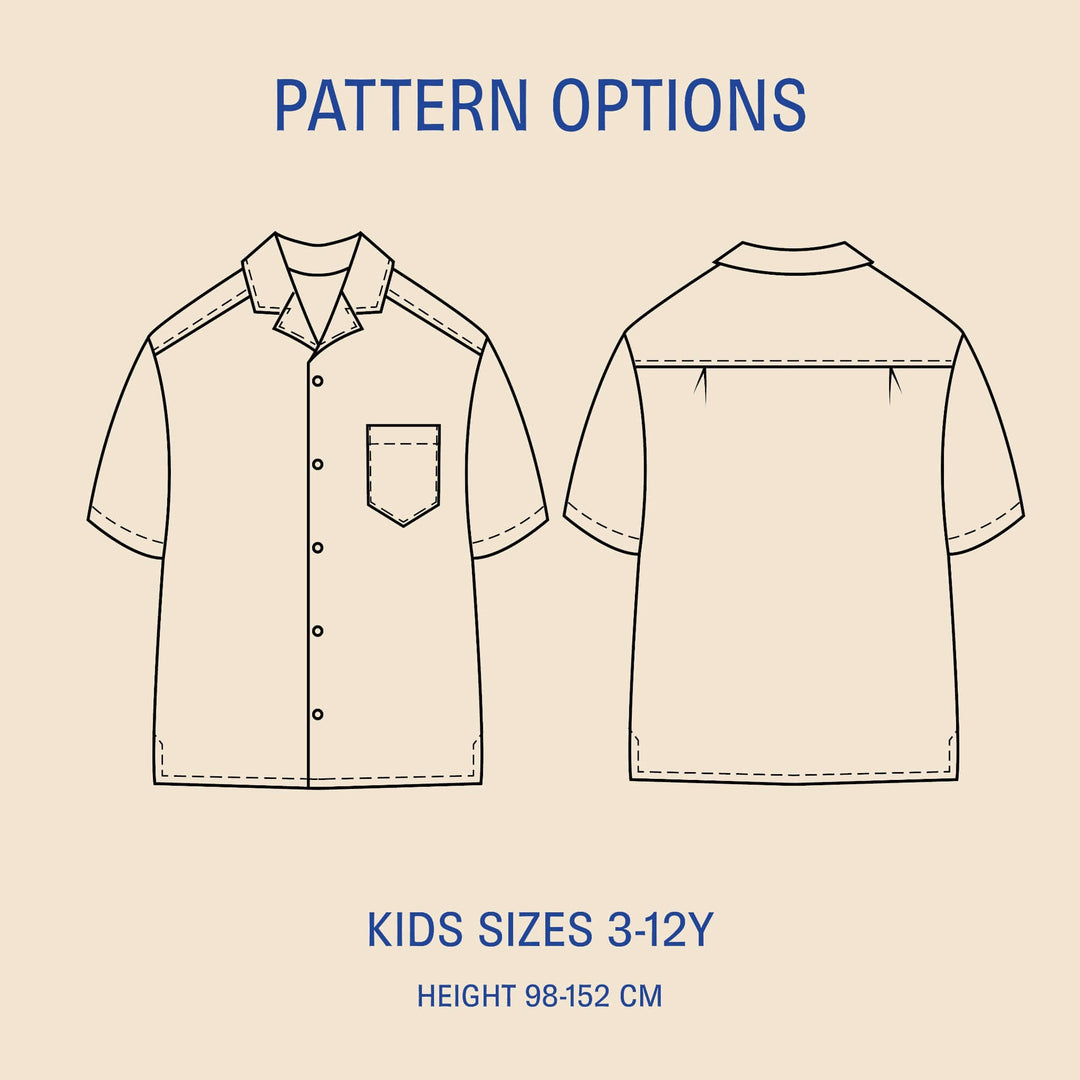Kids Tropical Shirt sewing pattern Wardrobe By Me