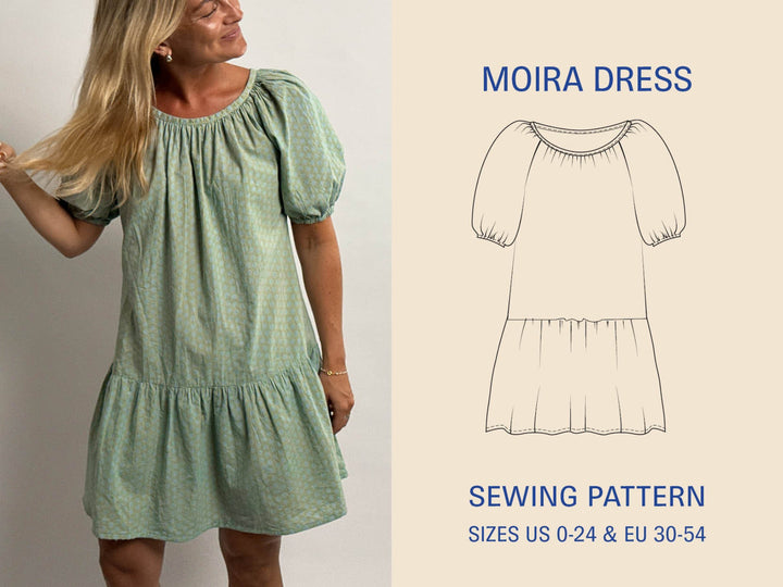 Woman weareing a green dress with gathers