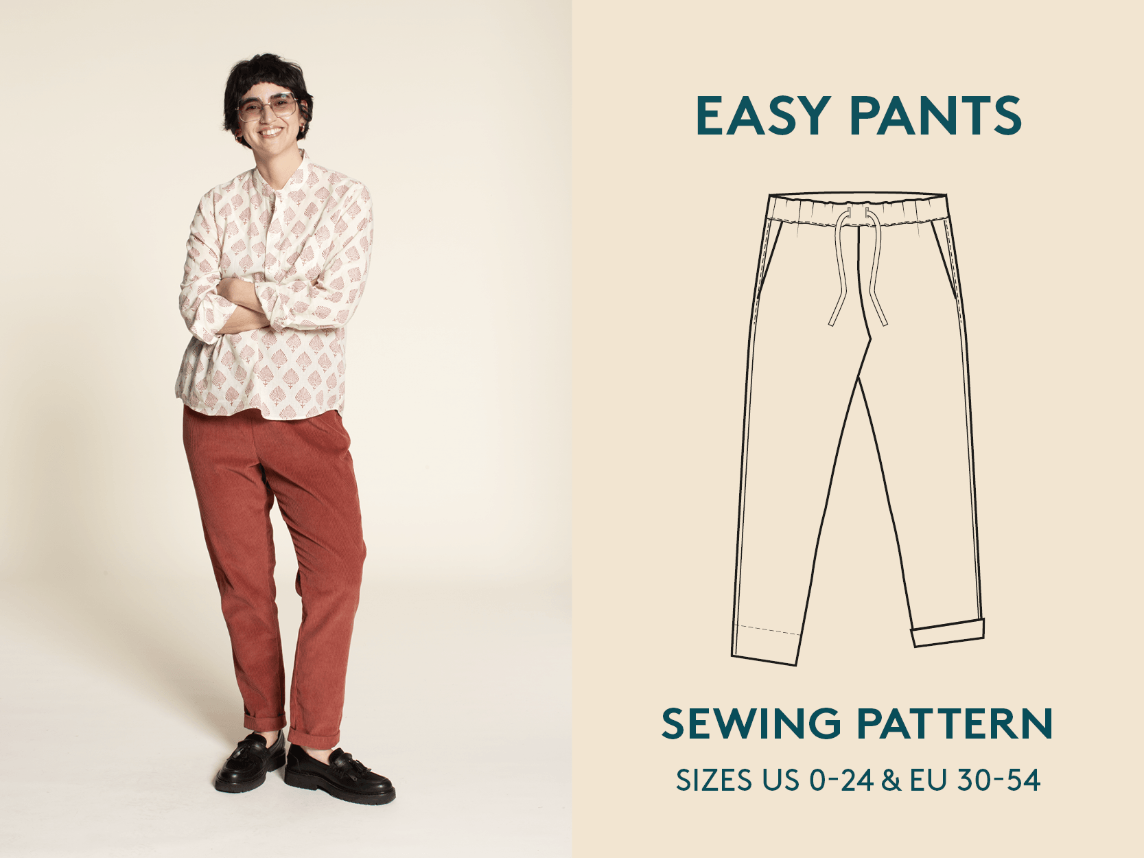 Easy pants sewing pattern
