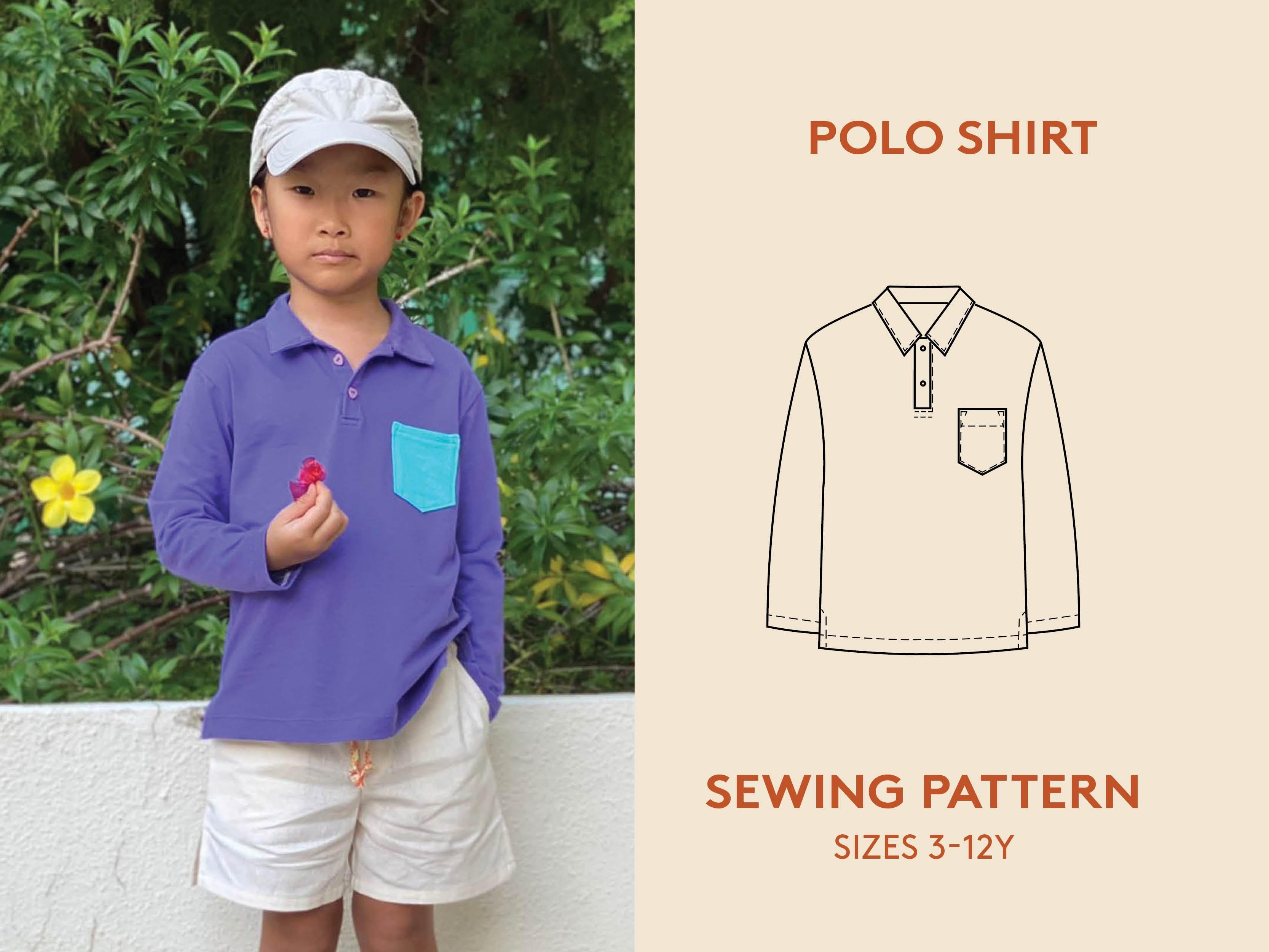 Kid\'s Polo Shirt sewing pattern | Wardrobe By Me - We love sewing!