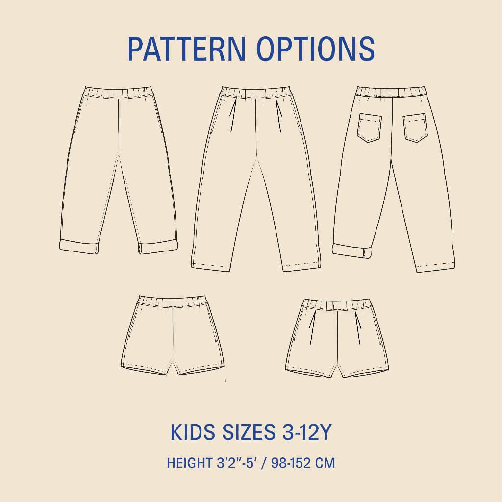 Kids' Volume Pants sewing pattern Wardrobe By Me