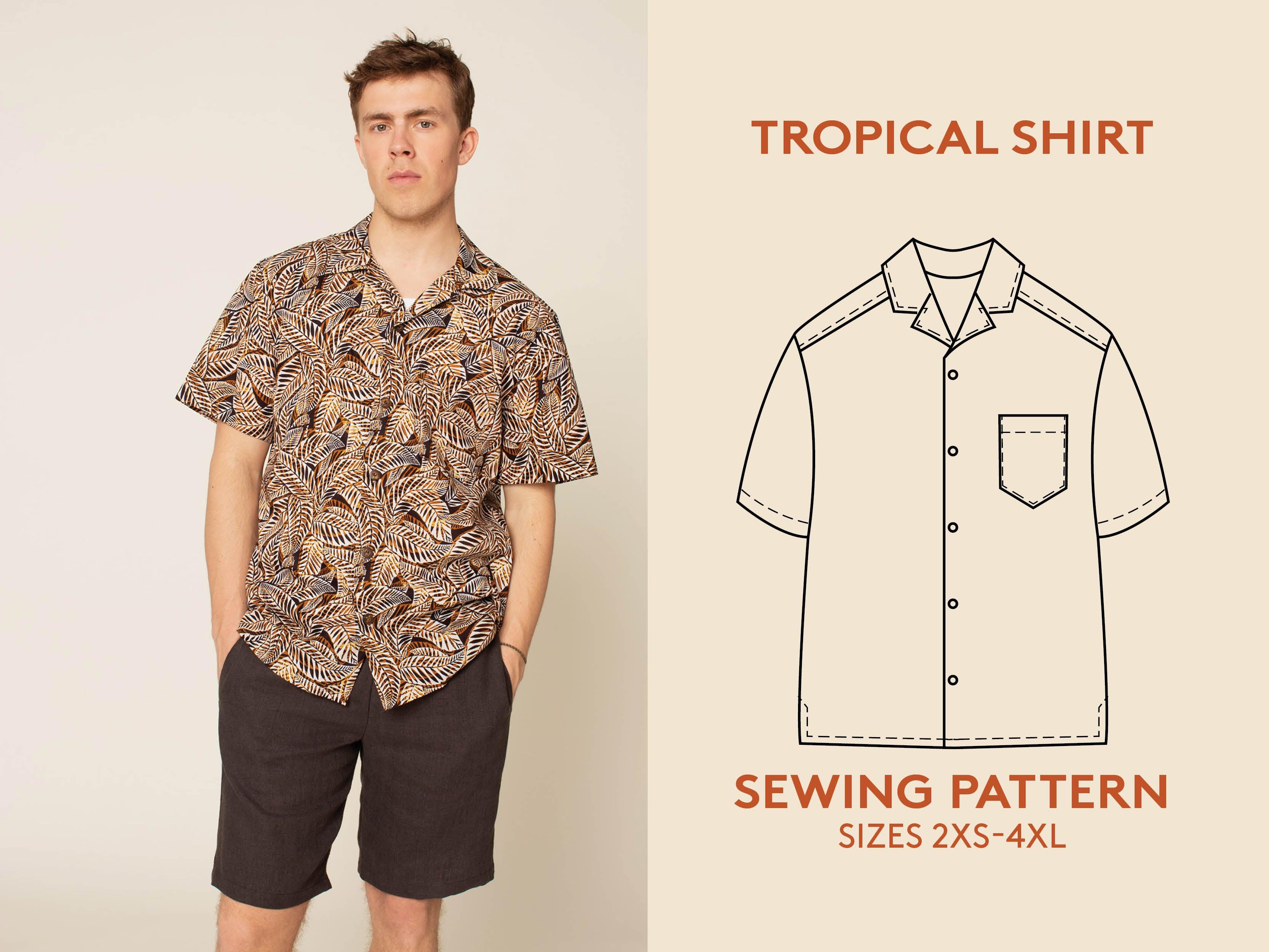 Men's Tropical shirt sewing pattern