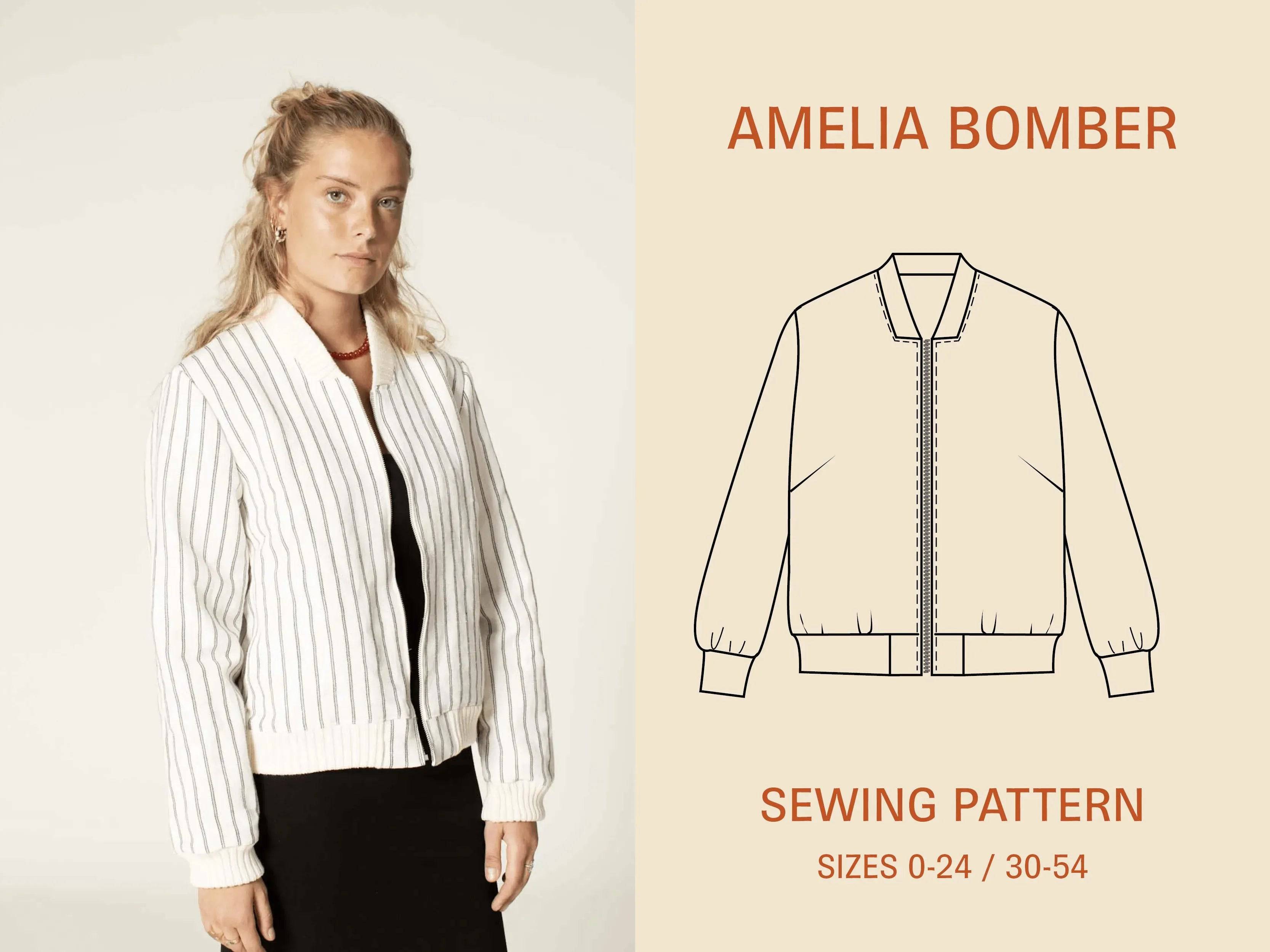 Amelia Bomber Jacket Womens Paper Pattern - Wardrobe by Me