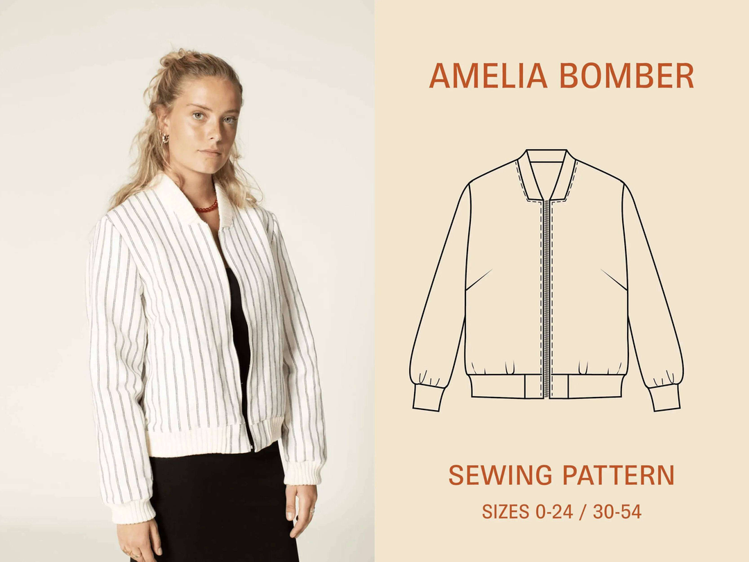 Amelia Bomber Jacket sewing pattern Wardrobe By Me
