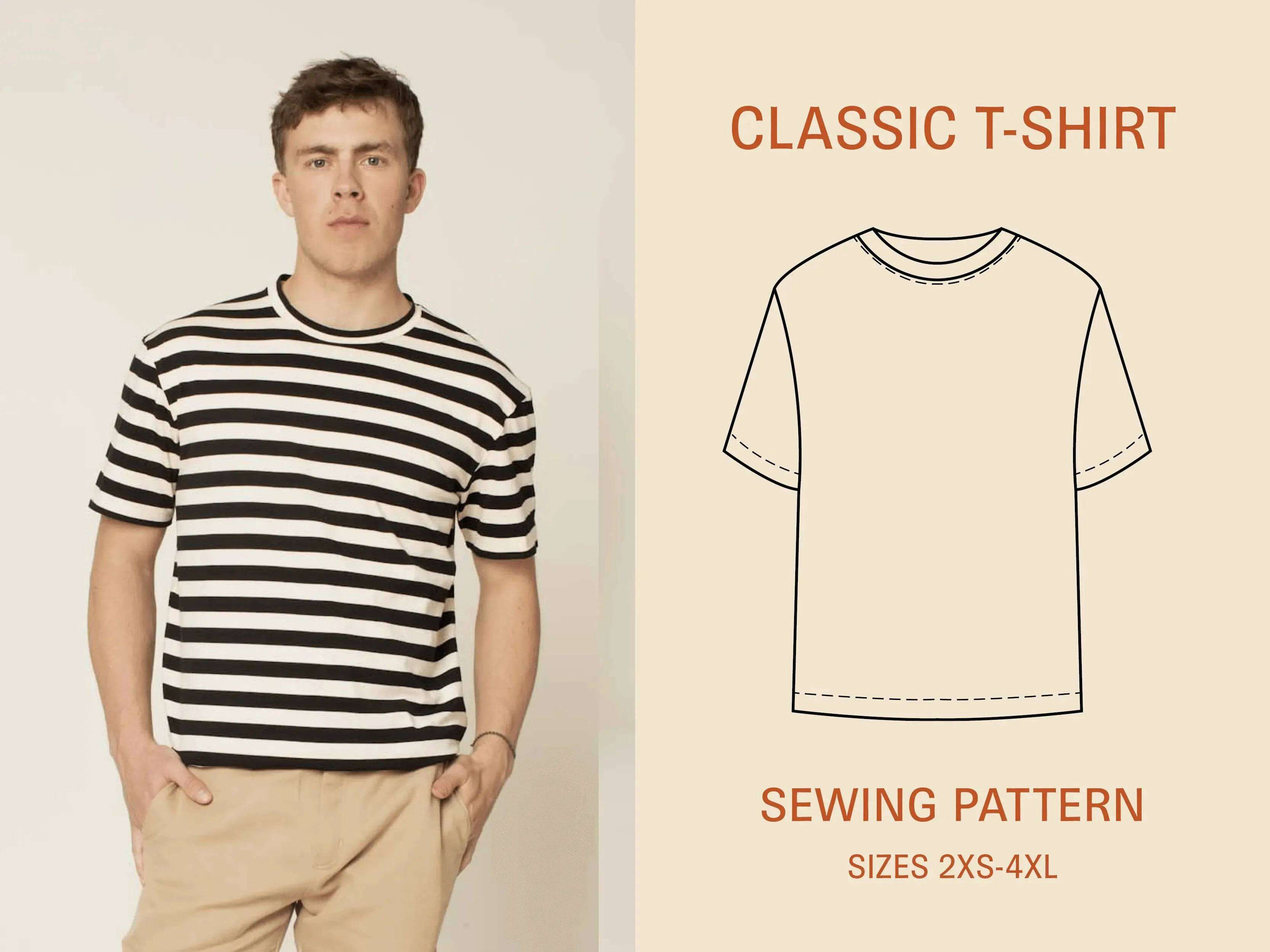 Sewing Pattern Shoulder Free Shirt Classic T-shirt Sewing Pattern