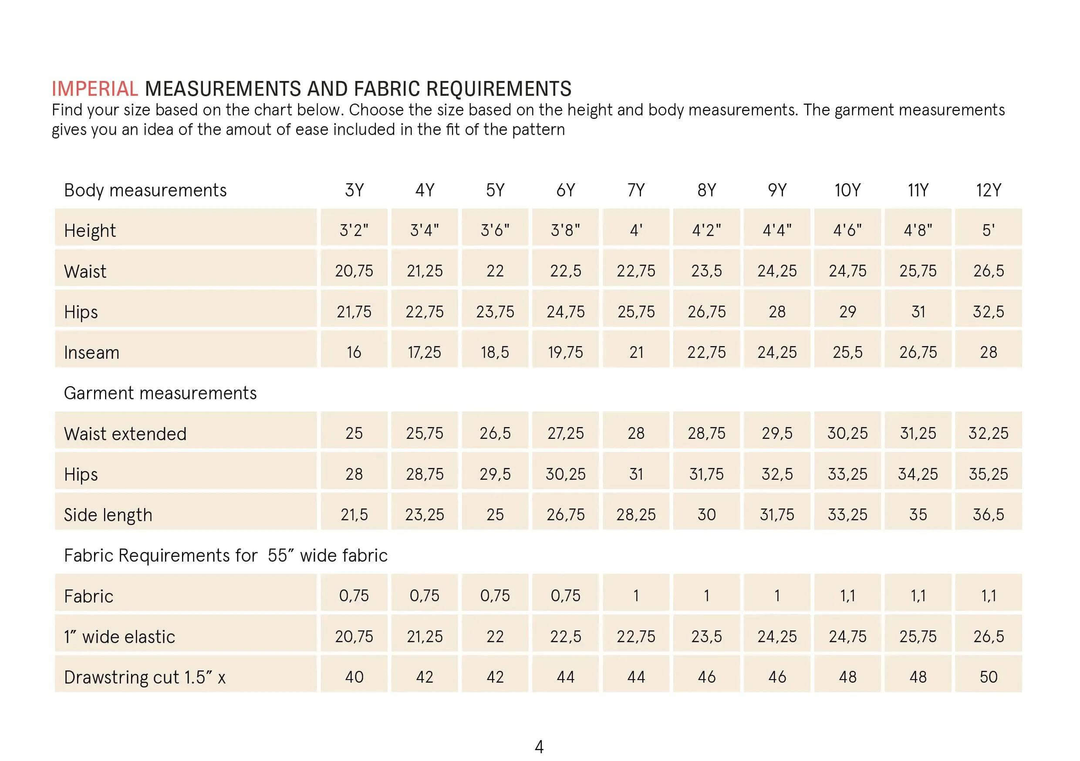 Kids Pjama Pants sewing pattern Wardrobe By Me