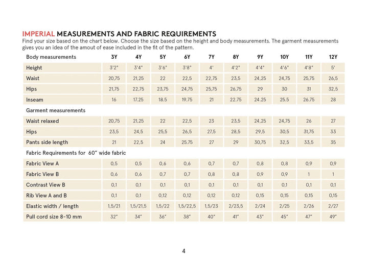 Kids sweatpants sewing pattern Wardrobe By Me