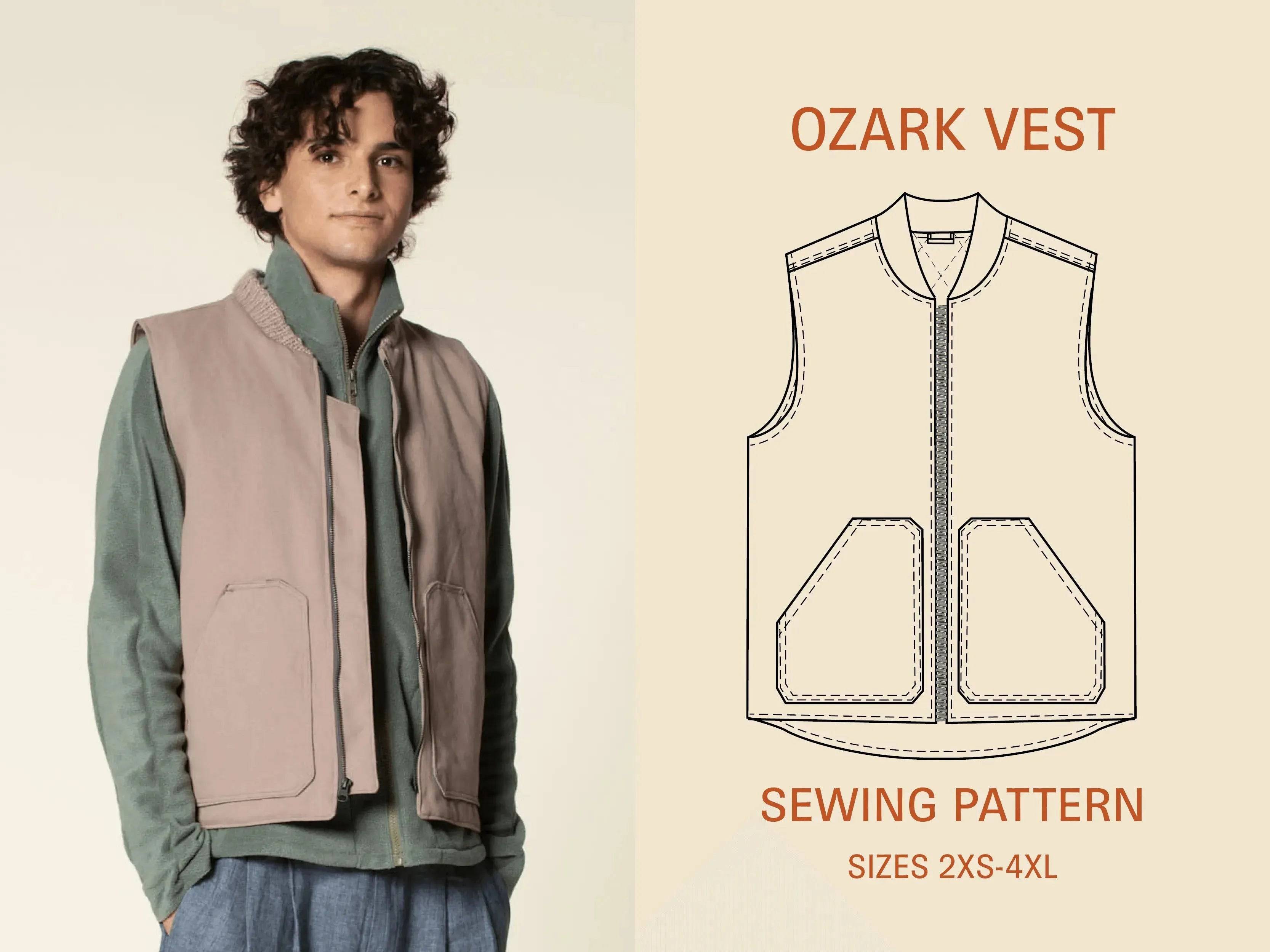 Ozark Vest Mens Paper Pattern - Wardrobe by Me Ozark Vest Mens Paper Pattern - Wardrobe by Me
