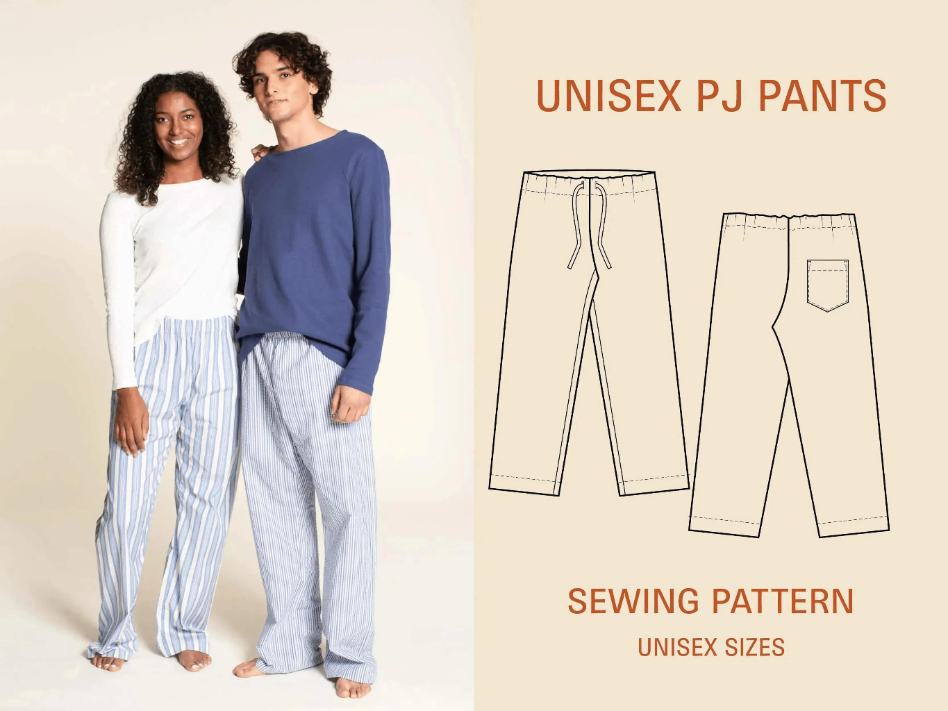 Unisex Pajama Pants Paper Pattern - Wardrobe by Me Unisex Pajama Pants Paper Pattern - Wardrobe by Me