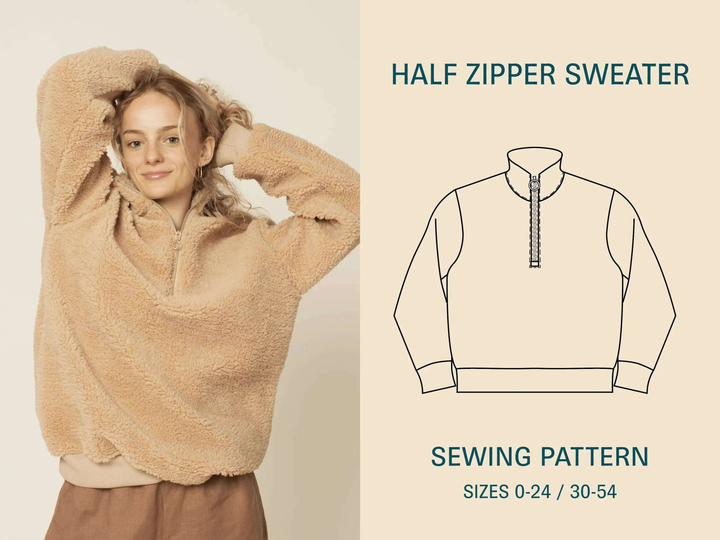 Half zipper sweater Pattern Wardrobe By Me