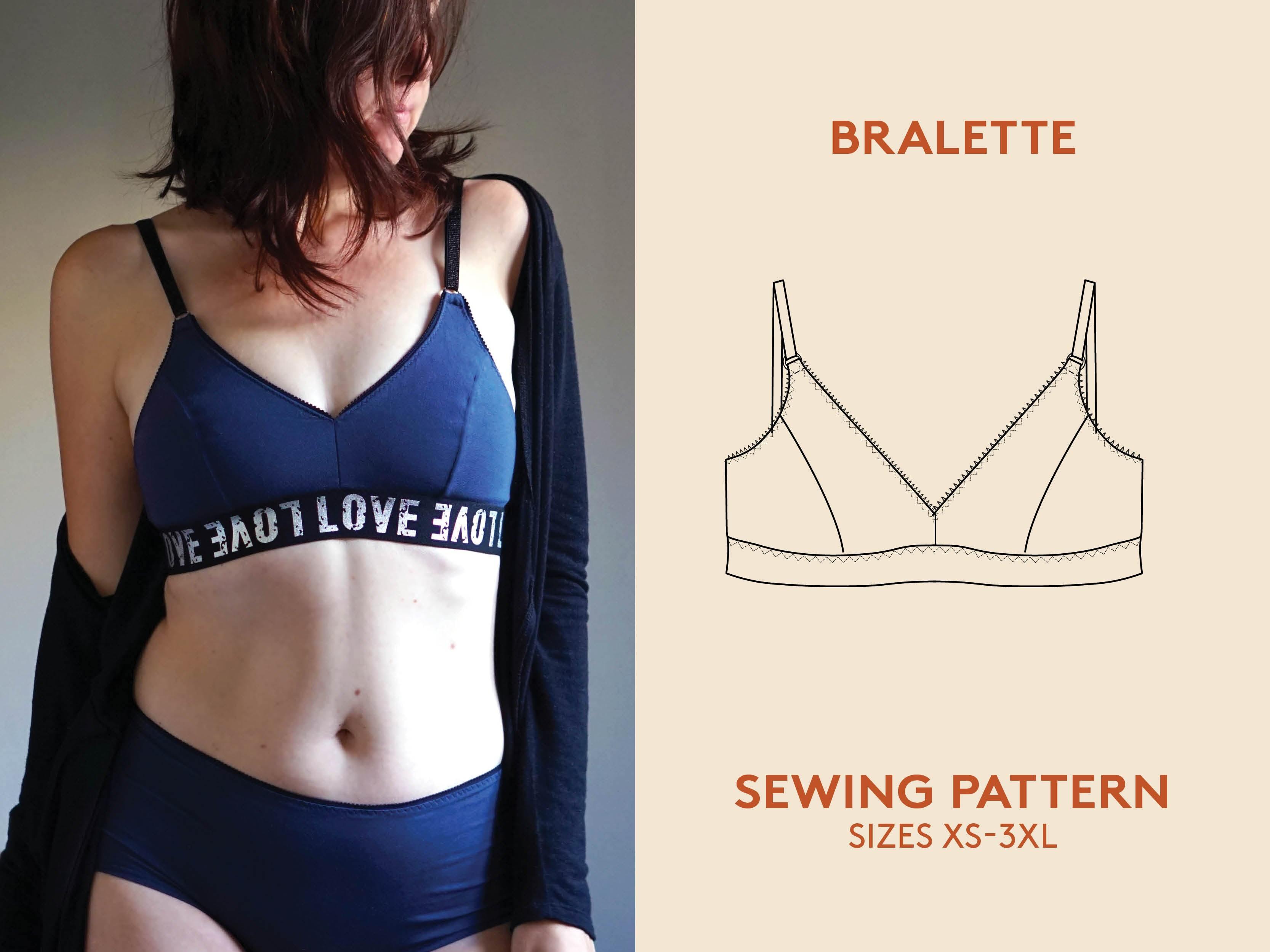Plus size bra sewing pattern, Cotton underwear pattern