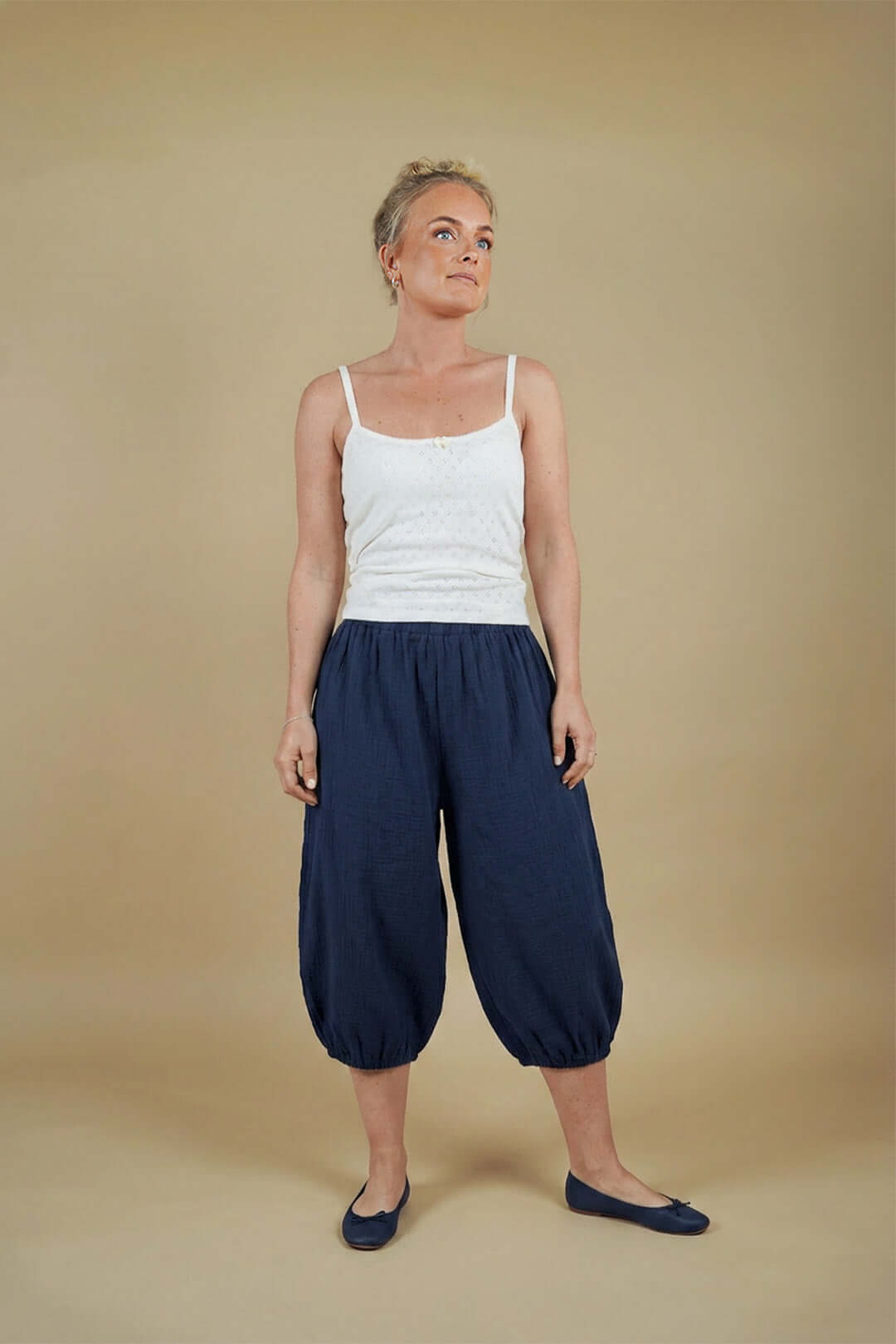 Three sewing pattern hacks for Wardrobe By Me patterns — City Dress, Camisole, and Bubble Pants