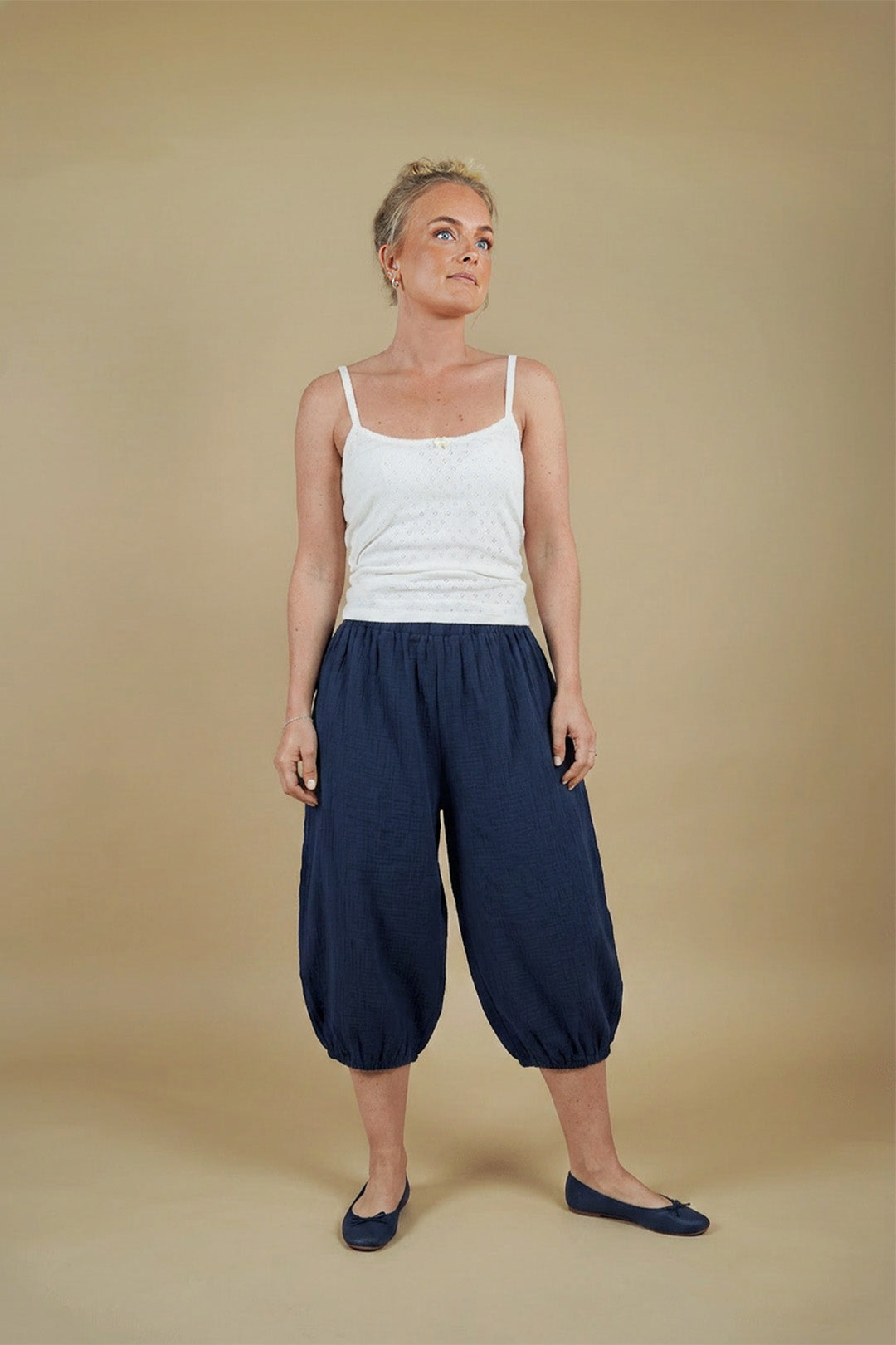 Three sewing pattern hacks for Wardrobe By Me patterns — City Dress, Camisole, and Bubble Pants