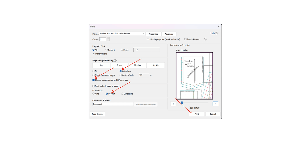 How to print PDF patterns in Adobe Reader