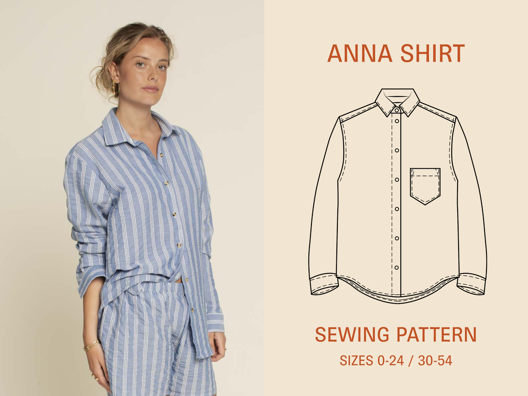 Anna Shirt sewing pattern-Women's sizes