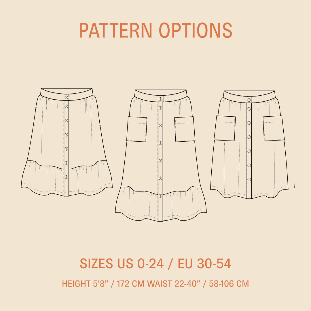 Front Button Skirt Pattern