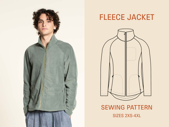 Fleece Jacket Printed pattern- Men's Sizes 2XS-4XL