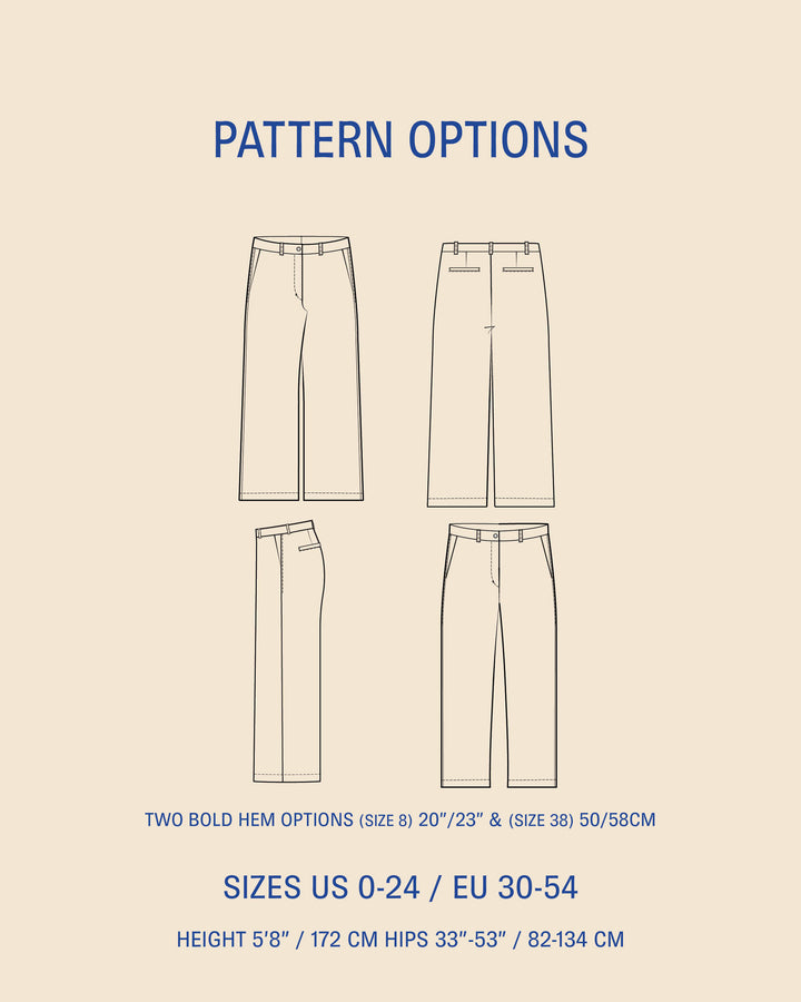 Hepburn pants Sewing Pattern