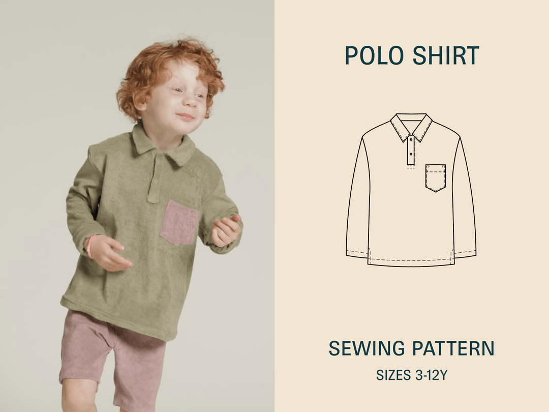 Polo Shirt Sewing Pattern - Kids Sizes 3-12Y