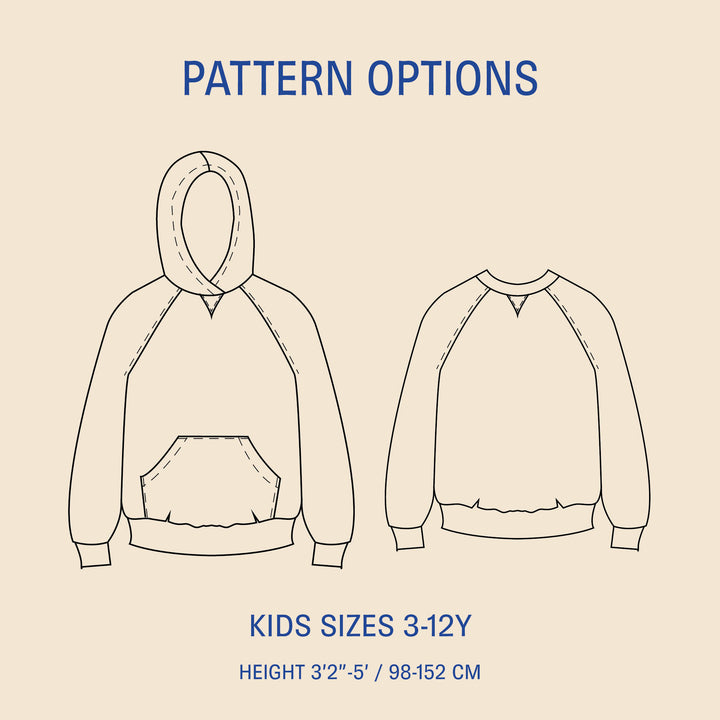 Hoodie sewing pattern for children