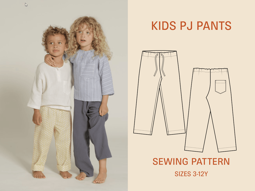 Pajama Pants Sewing Pattern - Kids Sizes 3-12Y