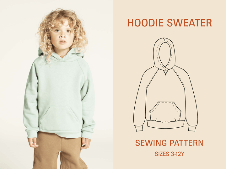 Hoodie Sewing Pattern - Kids Sizes 3-12Y