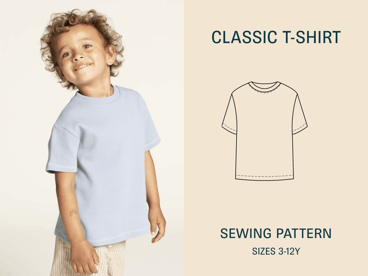 T-Shirt Sewing Pattern - Kids Sizes 3-12Y