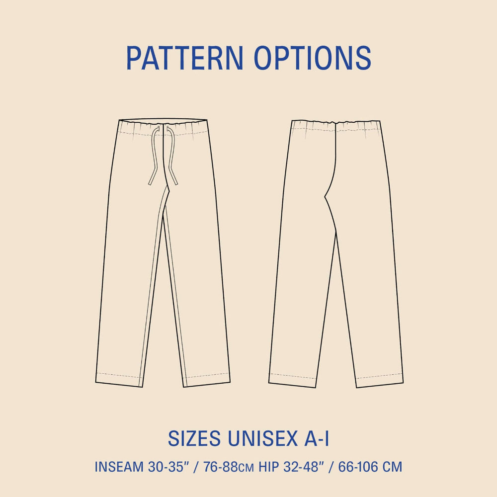 Pajama Pants sewing pattern- Unisex Wardrobe By Me