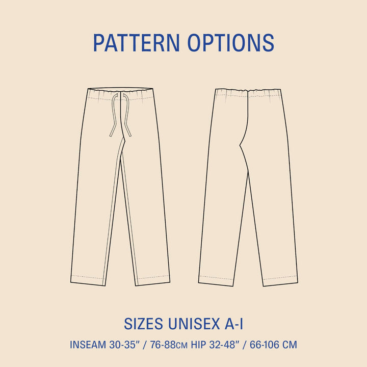 Pajama Pants sewing pattern- Unisex Wardrobe By Me