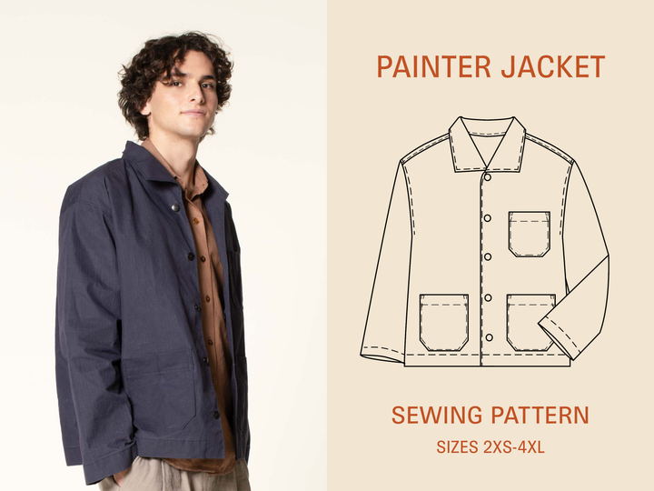 Painter Jacket Printed pattern- Unisex Sizes 2XS-4XL