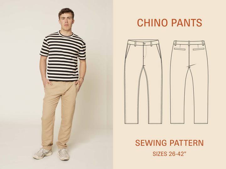 Chino Pants Printed pattern- Sizes 26-42"