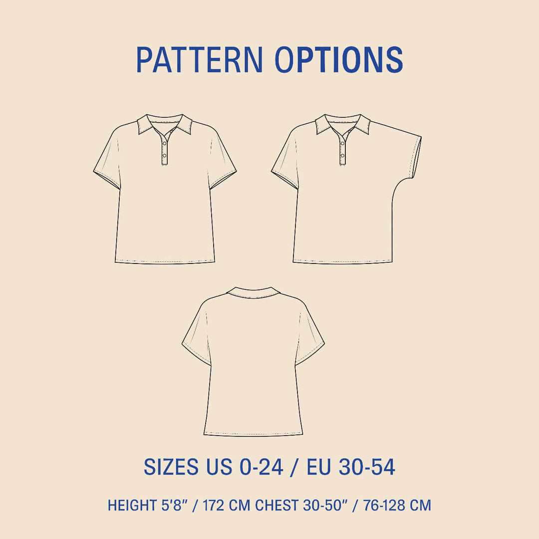 Polo Shirt sewing pattern - Relaxed Button-Up Style – Wardrobe By Me