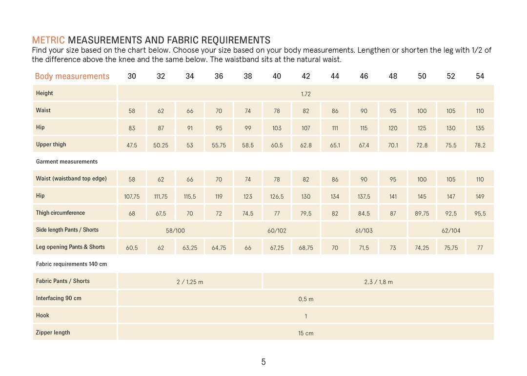 Bermuda Pants and Shorts Sewing Pattern