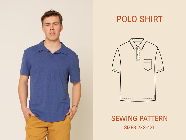 Polo T-shirt Printed pattern- Men's Sizes 2XS-4XL