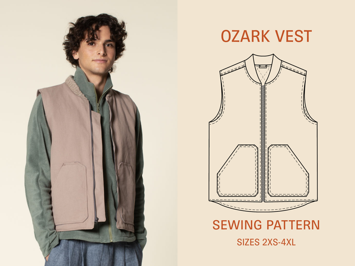 Ozark Vest Sewing Pattern- Men's Sizes 2XS-4XL