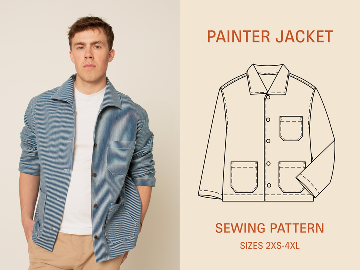 Painter Jacket sewing pattern- Unisex Sizes 2XS-4XL