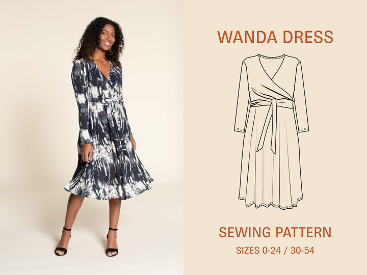 Wanda Wrap Dress Pattern -Women's sizes