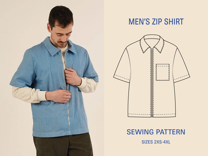 Men's Zip Shirt sewing pattern