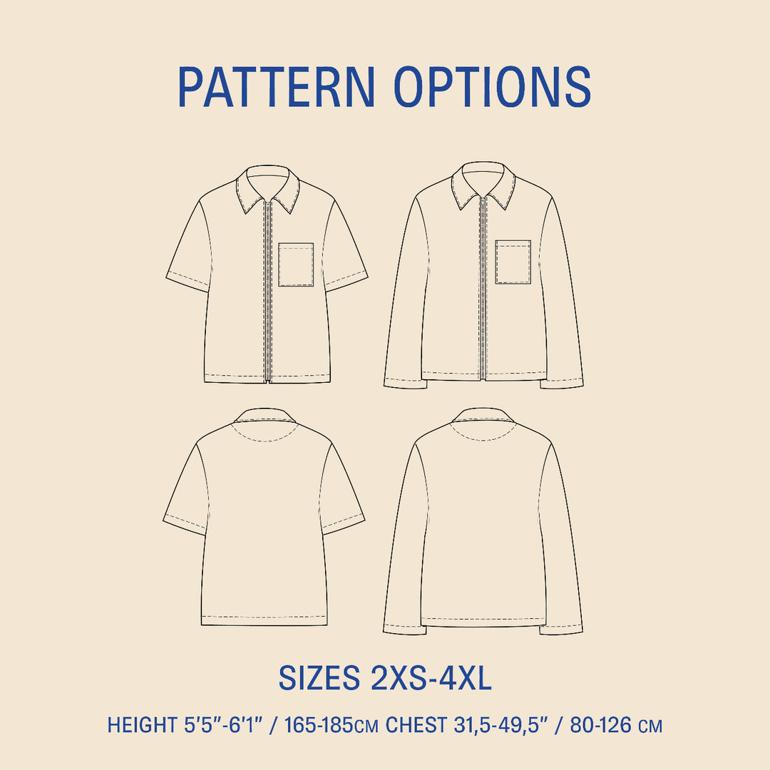 Men's Zip Shirt sewing pattern
