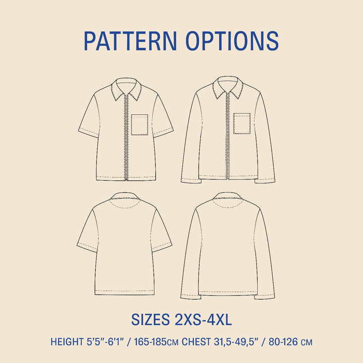 Men's Zip Shirt sewing pattern