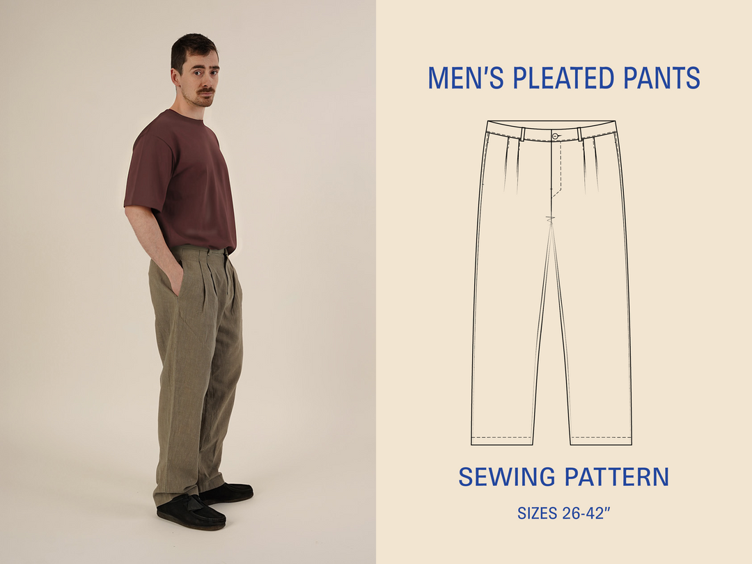Men's Pleated pants sewing pattern Wardrobe By Me